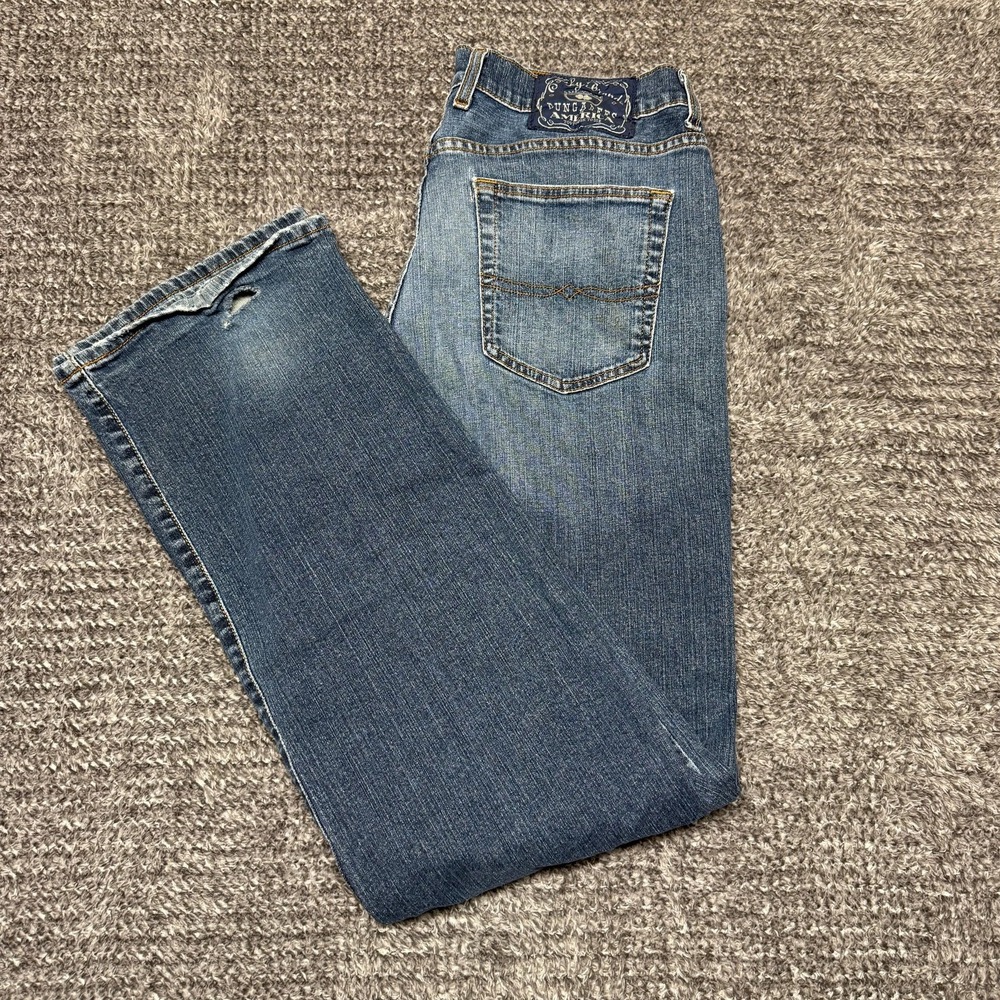 VTG Lucky Brand Mens Dungarees Classic Fit Jeans Size 34 Long Medium Wash Denim